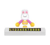 Car Parking Phone Number Plate,Glowing Dashboard Ornament - Bunny Design Temporary Phone Number Card - for Vehicle Automotive SUV Truck Interior