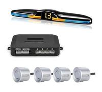 Car Parking Sensor Car Rear Reversing Radar Parking Sensor Backlight Parktronic Monitor Display Kit Backup Detector Assistant 4 Probes(Silver)