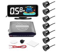 Car Parking Sensor Kit Car Parking Sensor Rear Reversing Radars With 4 Sensors Distance Detection LCD Display Reverse Parking Sensors(Black 8pcs)