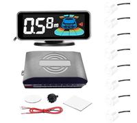Car Parking Sensor Kit Car Rear Reversing Radars With 8/4 Pcs Parking Sensors LCD Distance Display Sound Warning Buzzer Reverse Parking Sensors(White 8pcs)