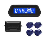 Car Parking Sensor Kit With Auto Parktronic Reverse Monitor 4 Sensors Radar Detector Systems Backlight Display Distance Control Reverse Sensor(Blue)