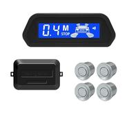 Car Parking Sensor Kit With Auto Parktronic Reverse Monitor 4 Sensors Radar Detector Systems Backlight Display Distance Control Reverse Sensor(Silver)