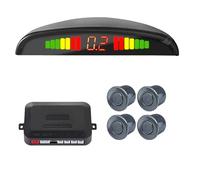 Car Parking Sensors Parking Kit Display 4 Sensors 22mm Backlight Reverse Backup Radar Monitoring System 12V Car Ground Parking Sensors Reverse Sensor(Grey)