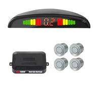 Car Parking Sensors Parking Kit Display 4 Sensors 22mm Backlight Reverse Backup Radar Monitoring System 12V Car Ground Parking Sensors Reverse Sensor(Silver)