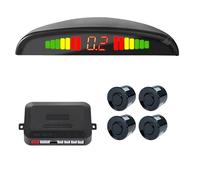 Car Parking Sensors Parking Kit Display 4 Sensors 22mm Backlight Reverse Backup Radar Monitoring System 12V Car Ground Parking Sensors Reverse Sensor(Black)