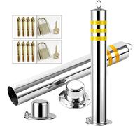 Car Parking Space Lock Bollard, 2 Parking Yellow and Balck Lockable Down Car Parking Ber Post, Private Car Park Driveway Guard Saver Blocker,76×650mm