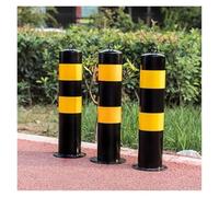 Car Parking Space Lock Bollard, Steel stop for garage,3 bollard post for parkingty steel parking barrier tube mounted on the ground Height(50cm (19 3/4in) Height)