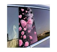Car Parts 2 PCS Car Center Column Decal Pink Romantic Elements Protective Film