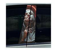 Car Parts 2PCS Car Doors Pillar Decals Nun Sister Car B Pillar Waterproof Stickers DIY Sunscreen(B)