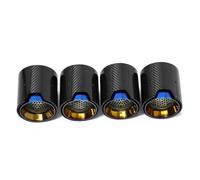 Car Parts 4 PCS Exhaust Tip For BMW M5 F90 Carbon Fiber Tailpipe Muffler Nozzle Exhaust Header(Blue)