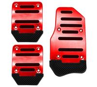 Car Parts Automotive Universal Pedal Cover Acceleration Brake Anti Slip Tool Upgraded Red Silver Gray Blue Foot Pads Interior Accessories MTVTFECEWG(3PCS Red)