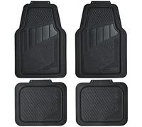 CAR PASS Heavy Duty Rubber Floor Mats 4-Piece Car Mat Set - Universal Waterproof Floor Mats for for Car SUV Truck, Durable All-Weather Mats(Black Carbon)