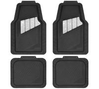 CAR PASS Heavy Duty Rubber Floor Mats 4-Piece Car Mat Set - Universal Waterproof Floor Mats for for Car SUV Truck, Durable All-Weather Mats(Silver)