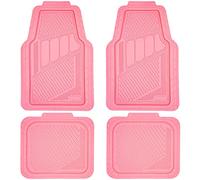 CAR PASS Heavy Duty Rubber Floor Mats Pink 4-Piece Car Mat Set, Universal Waterproof for SUV Truck, Durable All-Weather Mats, Car Mats for Women Girly(All Pink)