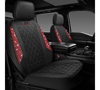 CAR PASS Oxford Waterproof Car Seat Covers Bling Diamond 2 Front Interior Sets, Shining Glitter Sparkly Crystal Universal Armrest Fit 95% Automotive Truck SUV Cute Women Girl (Red Diamond)