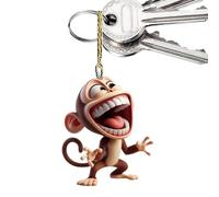 Car Pendant - 2D Acrylic Monkey Hangable Ornaments, Lightweight Interior | Rear View Mirror Accessories Hanging Charm Things To From Mirror Colgantes Para Carros Professional Auto Gear