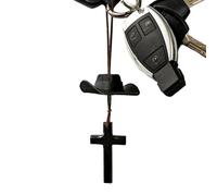 Car Pendant Cowboy Hat Cross Automotive Interior Hanging Decoration Compact Symbolic Ornament Mirror Styling Accessory