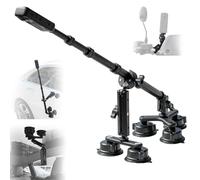 Car Penta Suction Cup Mount for Insta 360 X5 / DJI Osmo Action 6 / GoPro Hero 13 Accessories, Aluminum 110cm Expandable Selfie Stick 10 in 1 Suction Mount Kit for X4 Air/Osmo 360/Max 2 Action Camera