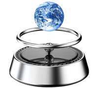 Car Perfume Air Freshener, 2 Mode Rotating Solar Earth Car Ornament with Supplement & Scented Tablets, Long-Lasting & Heat-Resistant for Home, Office, Desktop, Perfume