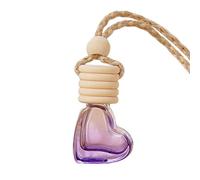 Car Perfume Bottle - Heart Shaped Glass Diffuser, Aromatherapy Ornament, 6 ml, Empty Perfume Holder | Interior Aroma Holder, Decorative Fragrance Tool,
