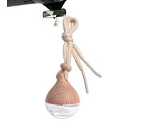 Car Perfume in Transparent Wooden - Refillable Air Freshener Bottle, Decorative Aromas Dispenser | Elegant Interior Accessory Cord with Long Scent Perfume