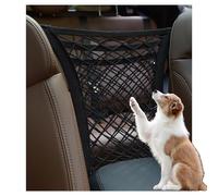 Car Pet Barrier Net with 3-Layer Mesh Storage Bag, Universal for Cars, SUVs, Trucks, Retractable Storage Bag, Seat Storage for Safety, Travel