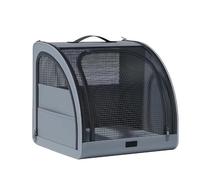 Car Pet Carrier for Aston Martin Rapide 2010-2020, Oxford Fabric Dog Crate Back Seat Trunk, Breathable Mesh 3 Zipper Doors Soft Travel Enclosure,Grey