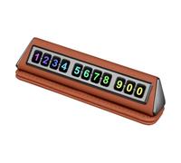 Car Phone Board - Premium Leather Parking Permit Mobile Phone License Plate Removable Driving Advice Accessories | Practical Way to Contact Driver for Short Term Stop Scenarios