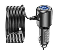 Car Phone Charger Adaptor Dash Cam Power Lead Cable 2 Port USB 3.5A 12V to 5V Supply Adapter with Straight Mini USB Connector for Dash Cam GPS Navigation DVR Compatible with iPhone Samsung Galaxy