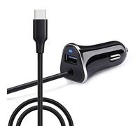 Car Phone Charger, AILKIN 3.4A Cigarette Lighter USB Charger Fast USB C Car Adapter with 1M USB C Cable for Samsung Galaxy S25 Ultra/S24 FE/S23/S22/S21/S20/A16/A15/A14/A55/A54/A53/A35, Huawei, Google