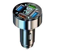 Car Phone Charger for Smart Fortwo,Automobile Cigarette Lighter USB Chargers,Adapter Splitter Multi Socket,Outlet Voltmeter Fast Charging Retractable Accessories,3 USB+1 QC