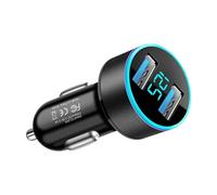 Car Phone Charger, Type-C 2 Port Charging Adapter, Compact Design, Digital Display, Road Trip, Long Distance Driving, Daily Commute, Business Trips, Ride Sharing