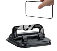 Car Phone Holder - 2 in 1 Parking Number Plate Dashboard Mount | Universal Navigation Stand with Adhesive Suction Cup | Foldable Rotatable ABS Phone Bracket for Center Console Cars Trucks Vehicles