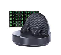 Car Phone Holder | 3.54 Inches Dashboard Mobile Stand Mount | ABS 360° Rotating Smartphone Car Organizer with Luminous Temporary Parking Number Plate for Automotives Travel Family Safe Driving