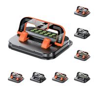 Car Phone Holder 360 Degree Rotation, 2 in 1 Dashboard Stand & Number Plate Cellphone Mount, Car Navigation Dashboard Mount, Suction Cup Fixed Non-Slip Mobile Phone Holder Suitable (Orange-Numb)