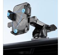 Car Phone Holder Air Vent Clip with Strong Suction Cup for Dashboard Windscreen - 360 Rotatable Mobile Mount for GPS for iphone for samsung 4-7 Inch Black(Suction cup)