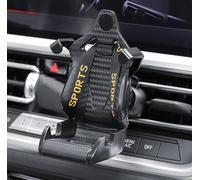 Car Phone Holder Air Vent Mount - Racing Seat Style with Safety Belt, 360° Adjustable Cradle, Universal Fit for iPhone, Samsung, Android, And More, 2025 New Auto Accessories (Yellow)