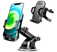 Car Phone Holder for Cars [88+LBS Strongest Suction] 3In 1 Dashboard Windscreen Vent Mobile Phone Holder for Car [Big phone & Thick Case Friendly] for iPhone Samsung