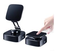Car Phone Holder Rechargeable Magnetic Mount with Vacuum Suction Base and 360 Degree Folding Rotation for Stable Hands Use (A)