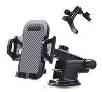 Car Phone Holder, Universal Mobile Phone Holder for Car, 360° Rotation Car Phone Mount with Strong Suction Cup and Long Arm for Car Windshield and Dashboard, Compatible with all 4.5"-7" Smartphone