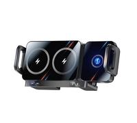 Car Phone Holder Wireless Charger, 15W Dual-Coil Fast Wireless Car Charger with 90° Rotation, Auto Clamping, Car Phone Holder for Air Vent, for iPhone Samsung etc Wireless Charging Smartphone