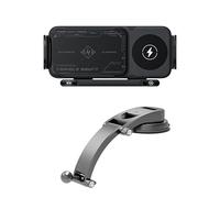 Car Phone Holder Wireless Charger for Benz E Class Sedan W211 W212 W213 E200, 15W Qi Dual Coil Car Phone Holder, Automatic Clamping and One Key Release,Black-Waterfall suction cup