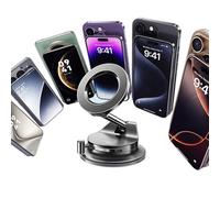 Car Phone Stand - Car Horizontal Vertical Smartphone Brackets, Carr Mobile Magnetic Phone Holder Mount Windshield Dashboard Suction for Safe Driving Daily Commuting Family Trip