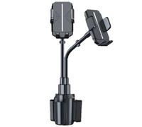 Car Phone Stand Mount | Double Phone Cradle Expander With Flexible Gooseneck | Rotating Dashboard Holder For SUV Truck Van Compatible With Android Navigation Calls Videos Hands-Free Use