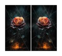 Car Pillar Decals - Pillar Roses Stickers | Creative Flowers Car B- Stickers | Waterproof B- Roses Sticker | 2X Center for Window Door, Elegant Flower Sticker Decal