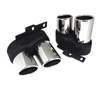 Car Pipe Exhaust For A6 A7 C8 2020 2021 2019 To 2024 Muffler S6 S7 Exhaust Tip Stainless Steel Tail Throat Car Exhaust Tailpipe Nozzle(Not Cut Silver)