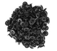 Car Plastic Rivets Fastener Clips 100Pcs Universal 6mm Hole Dia Durable Push Pin Trim for Fender Bumper Door Side Skirt Black 15mm Head 13mm Stem