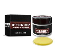 Car Plastic Scratch Remover & Dashboard Restorer for Car Interior, Car Trim Restorer, Car Interior Scratch Remover Kit, Back To Black Trim Restorer, Repair Wax for All Vehicles With 1 Sponge, 100g