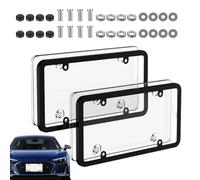 Car Plate Frame 2 Pieces Front - Rear Protective Cover with Screws Rear for | Rear License Plate Frame for Truck Trailer Road Street Highway Commuting Parking Lot Car Plate Frame 2 Pieces Front Rear