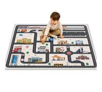 Car Play Mat, Foldable City Play Mats, Game Carpet for Children, 80*120cm | Thick Floor Mats for Kids, Waterproof and Soft Playmat for Baby's Crawling, Ideal for Floor in Bedroom & Playroom